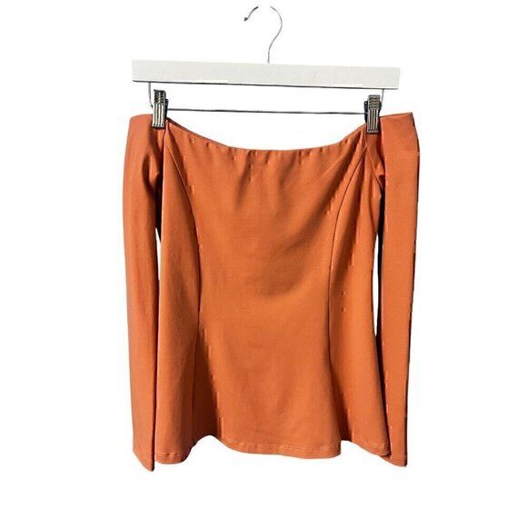 Susana monoco Off-Shoulder Long Sleeve, Peach Color Top, Small - Picture 6 of 8
